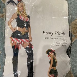Sexy Pirate Costume. Sexy Vest, Bra, and skirt.
